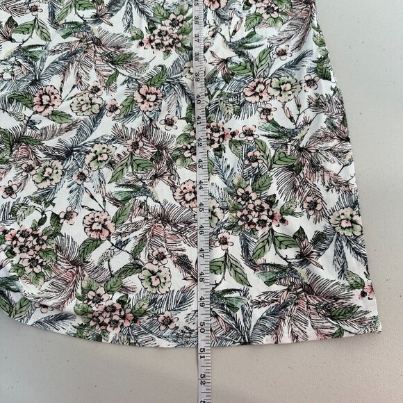 J Jill Wearever Sleeveless Dress Size M Tropical Midi Floral Knit Slit - Picture 7 of 10